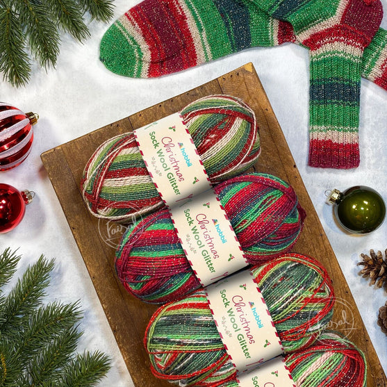 Christmas Sock Wool Glitter (Limited Edition) - Hobbii
9