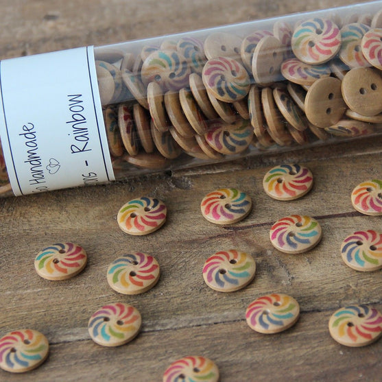 Sateenkaarinappeja - 15 mm - Go Handmade
2