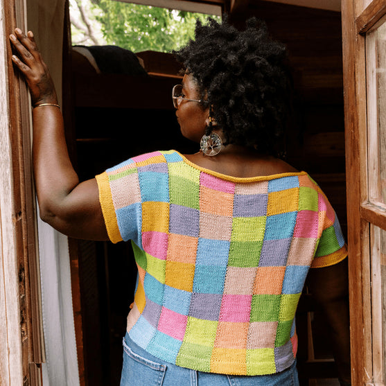 Suncatcher - Intarsia T-paita neliö pääntiellä
6