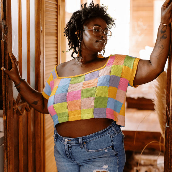 Suncatcher - Intarsia T-paita neliö pääntiellä
7