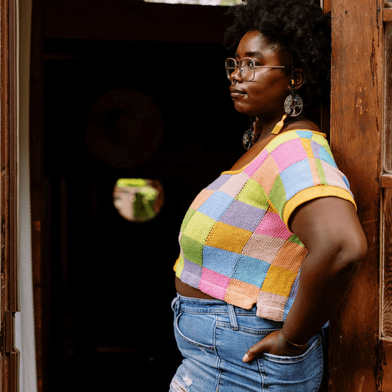 Suncatcher - Intarsia T-paita neliö pääntiellä
8