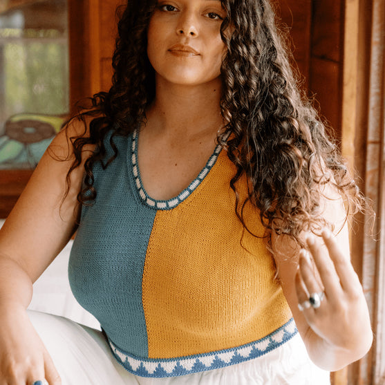 Bevelled Tank - Hihaton intarsia toppi
5