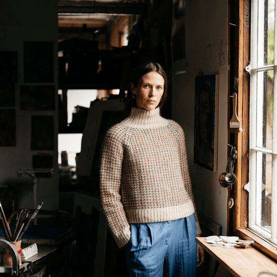 Vintage Tiles - Kohoneuleinen villapaita
5