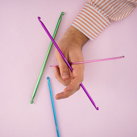 Alumiiniset kaksipäiset tunisialaiset virkkuukoukut - 28 cm - Hobbii
5