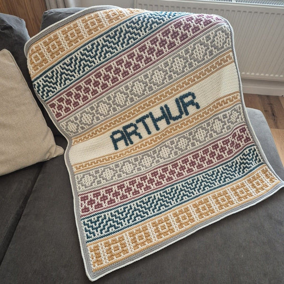 Lullaby Name Mosaic - Personoitu vauvan peite
2