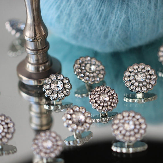Bling-Napit - Pieni kivi - Hopea - 4 kpl - Go Handmade
5