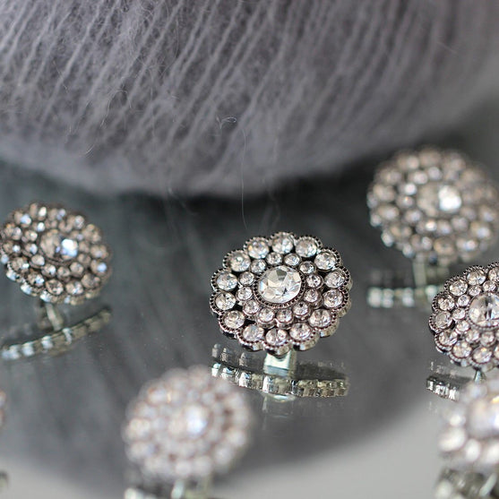 Bling-Napit - Pieni kivi - Hopea - 4 kpl - Go Handmade
4