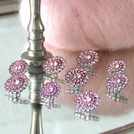 Bling-Napit - Pienet kivet - Vaaleanpunainen - 4 kpl - Go Handmade
5