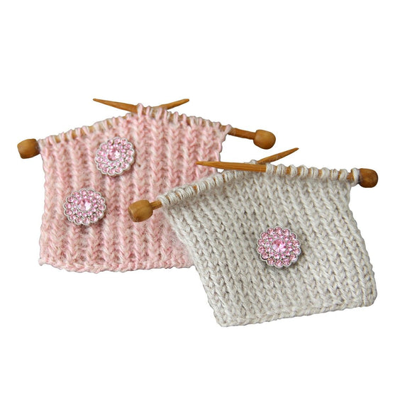 Bling-Napit - Pienet kivet - Vaaleanpunainen - 4 kpl - Go Handmade
4