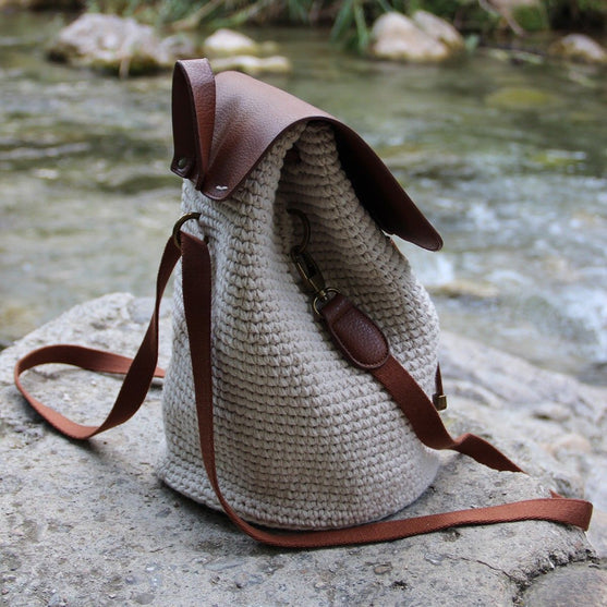Laukkuläppä magneettisella painikkeella - Ruskea/Pronssi - Go Handmade
7