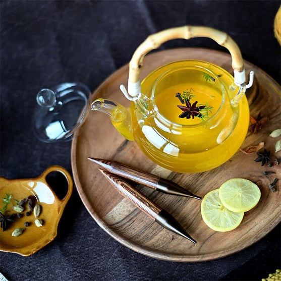 Ginger - Lyhyet Vaihdettavat Pyöröpuikot - Koivu - KnitPro
5