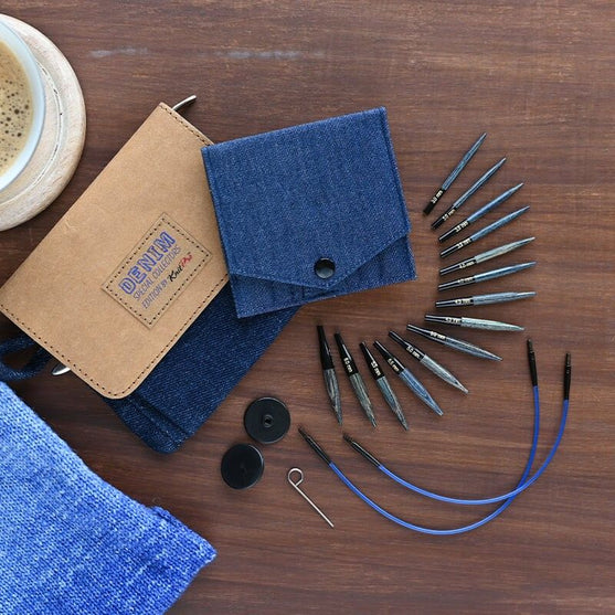 DENIM Ekstra-Lyhyet Vaihdettava Pyöröpuikkosetti - KnitPro
4