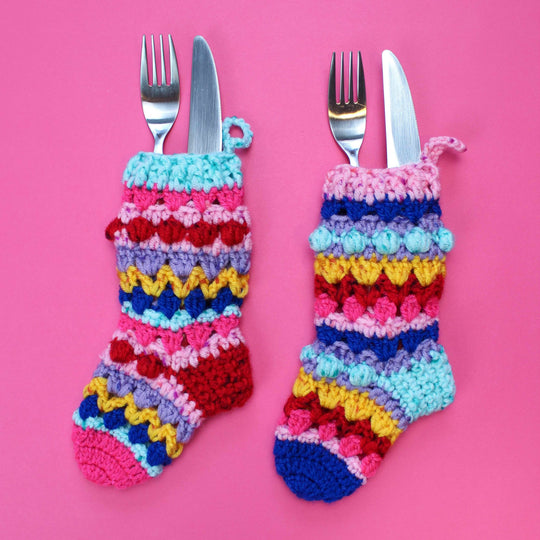 Cute Cutlery Stockings - Ruokailuvälinetasku - sukka