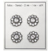 

Bling-Napit - Suuret kivet - Hopea - 4 kpl - Go Handmade
3
