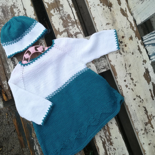 Teal Darling - Vauvan mekko ja hattu