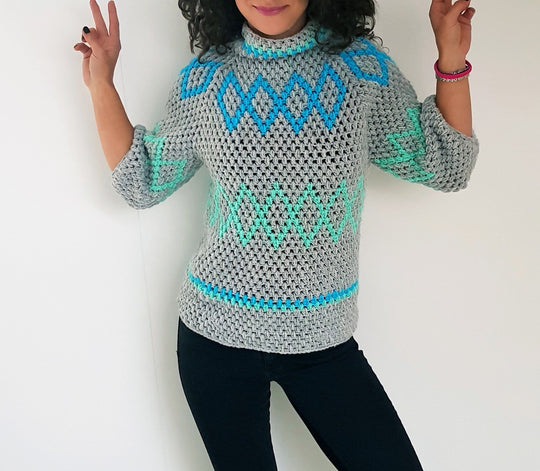 Diamonds Puff Sweater