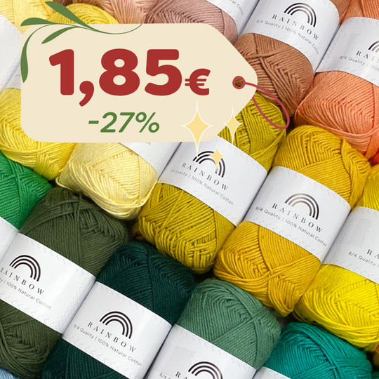 Tee löytö Rainbow Cotton 8/4 -langasta!