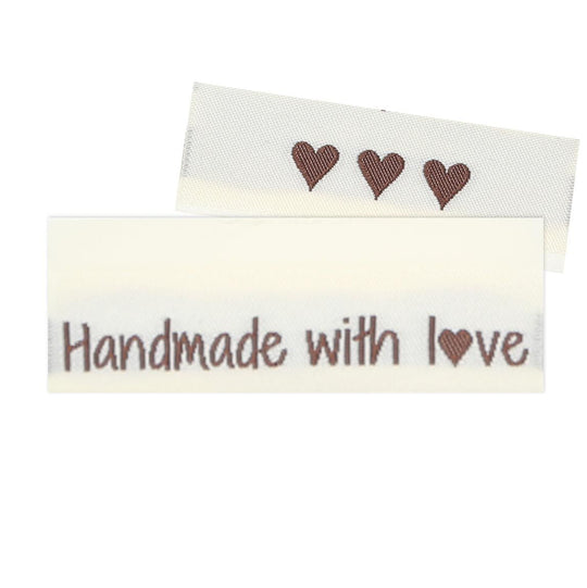 Kangasmerkit - Handmade with love - 5 cm - 10 kpl - Go Handmade