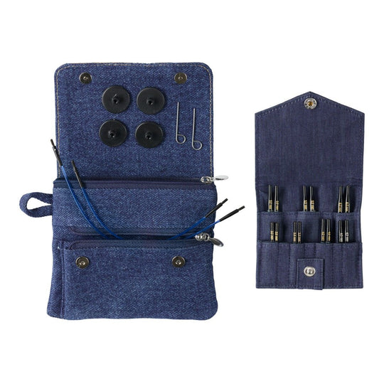 DENIM Ekstra-Lyhyet Vaihdettava Pyöröpuikkosetti - KnitPro