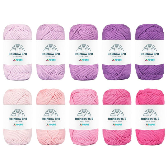 Rainbow Cotton 8/8 - Värilajitelma - Hobbii