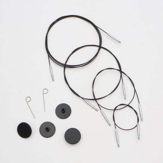 Swivel Thin &amp; Flex-Kaapeli - Black - KnitPro